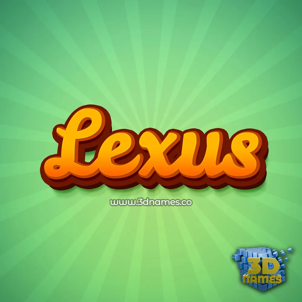 lexus in Green Rays style - 3D name wallpaper