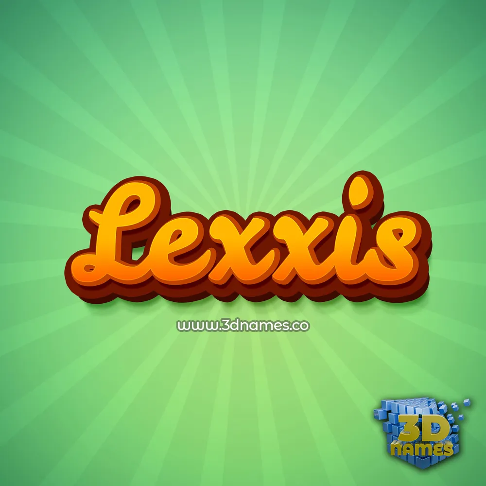 lexxis in Green Rays style - 3D name wallpaper