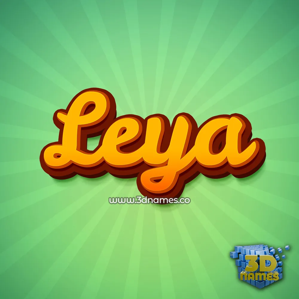 leya in Green Rays style - 3D name wallpaper