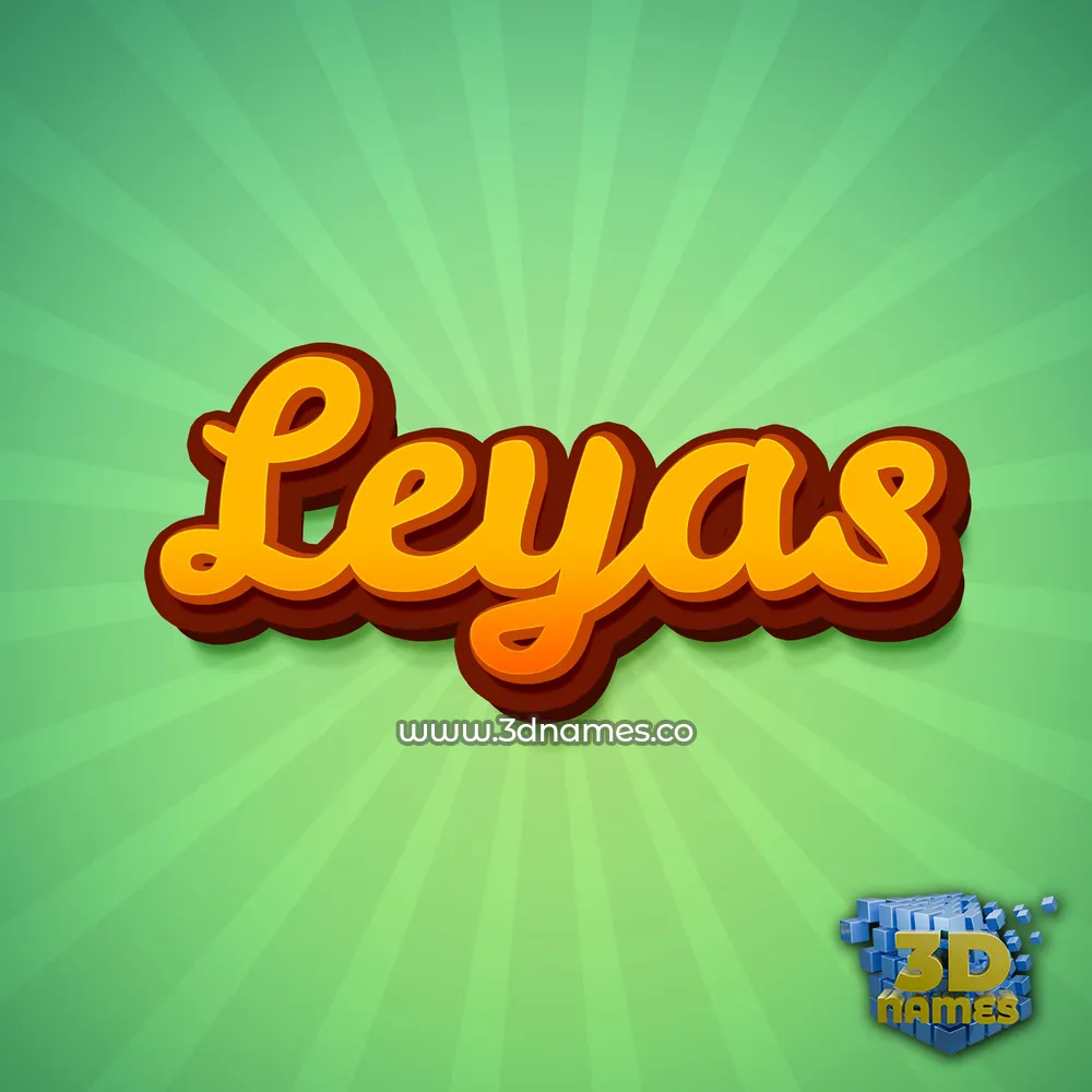 leyas in Green Rays style - 3D name wallpaper