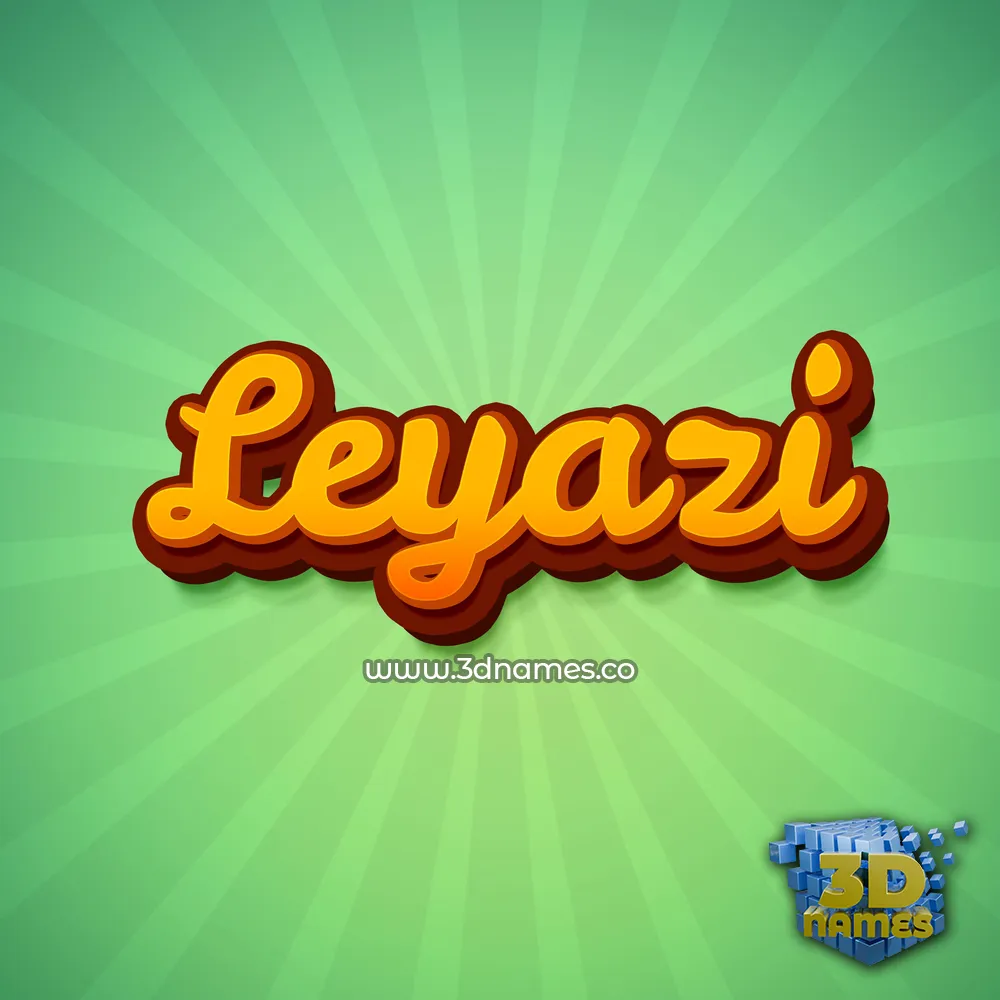 leyazi in Green Rays style - 3D name wallpaper
