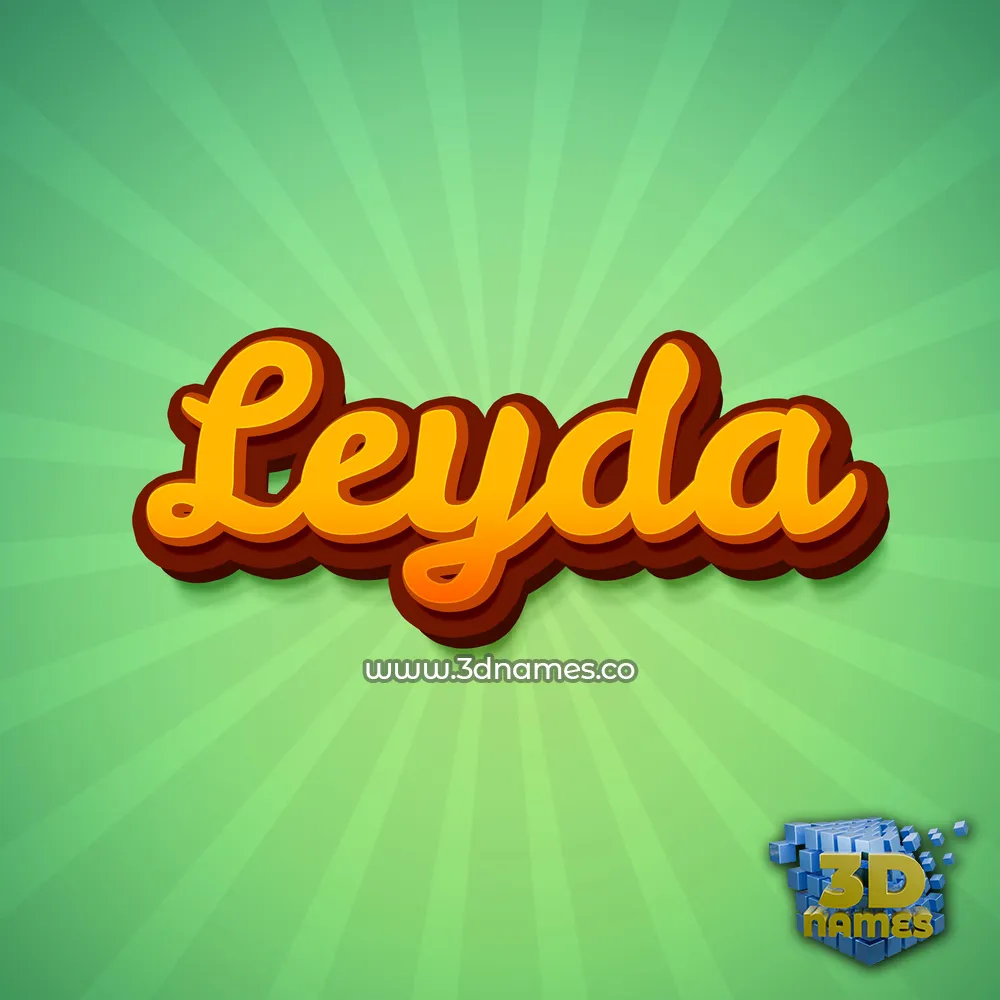 leyda in Green Rays style - 3D name wallpaper