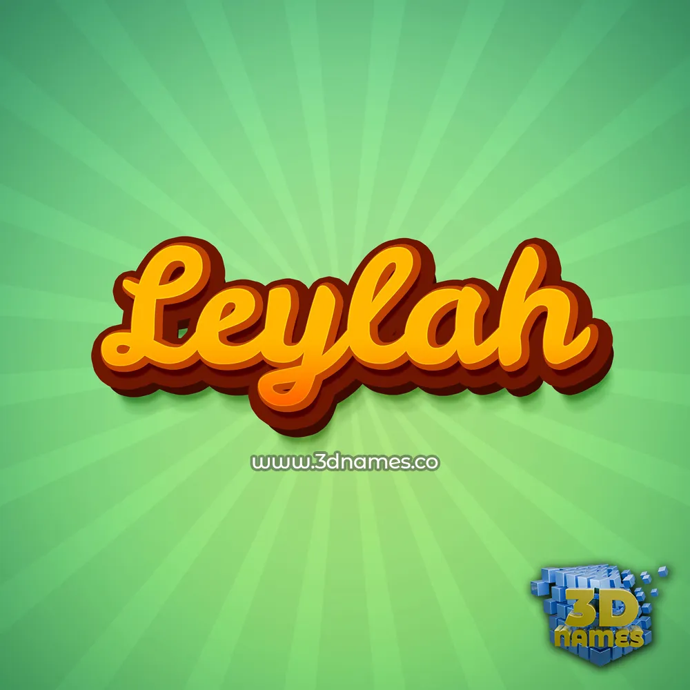leylah in Green Rays style - 3D name wallpaper