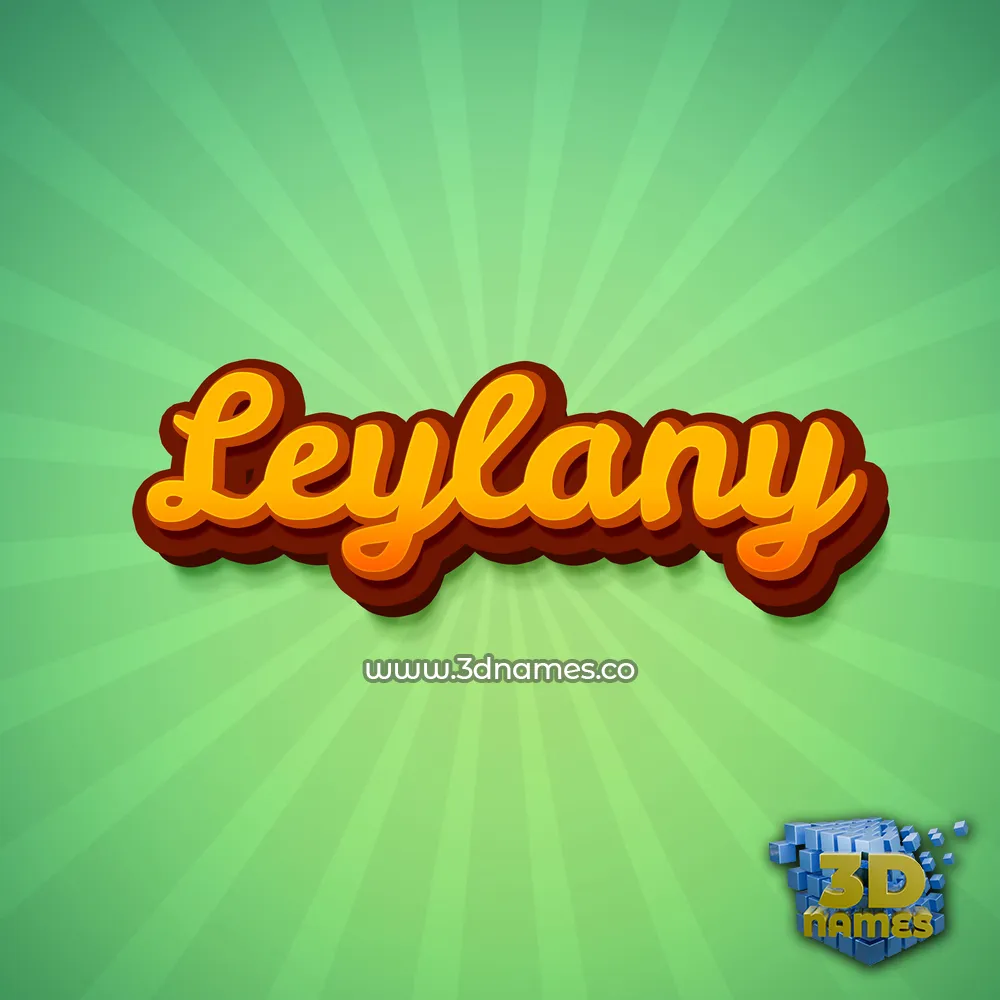 leylany in Green Rays style - 3D name wallpaper