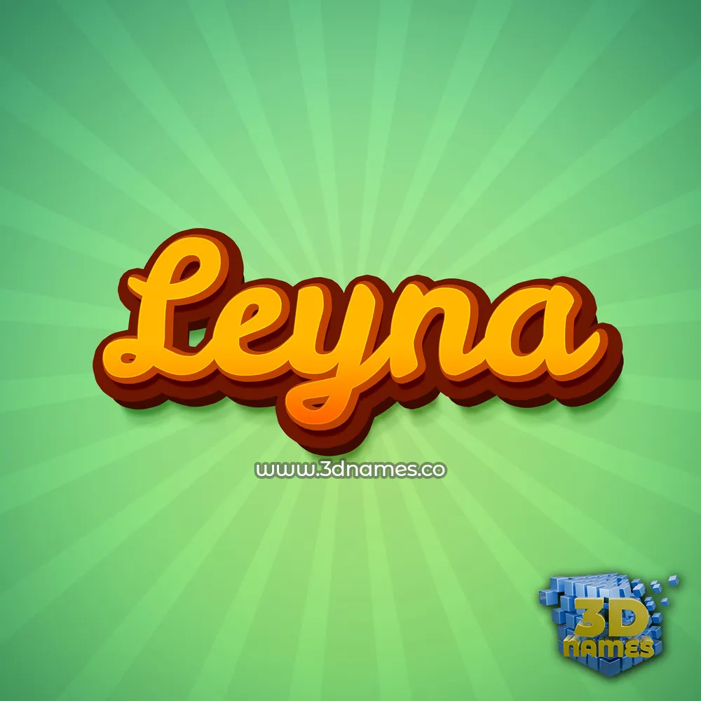 leyna in Green Rays style - 3D name wallpaper