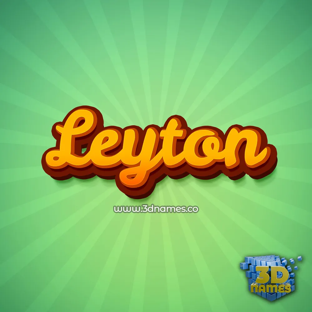 leyton in Green Rays style - 3D name wallpaper