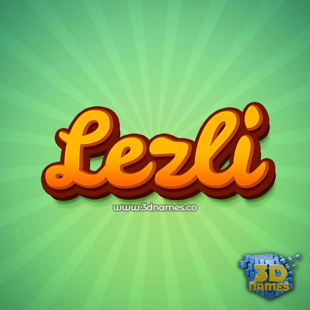 lezli in Green Rays style - 3D name wallpaper