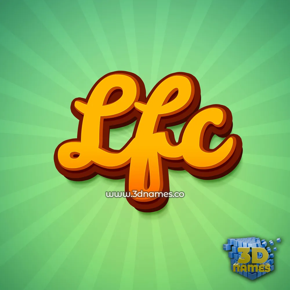lfc in Green Rays style - 3D name wallpaper