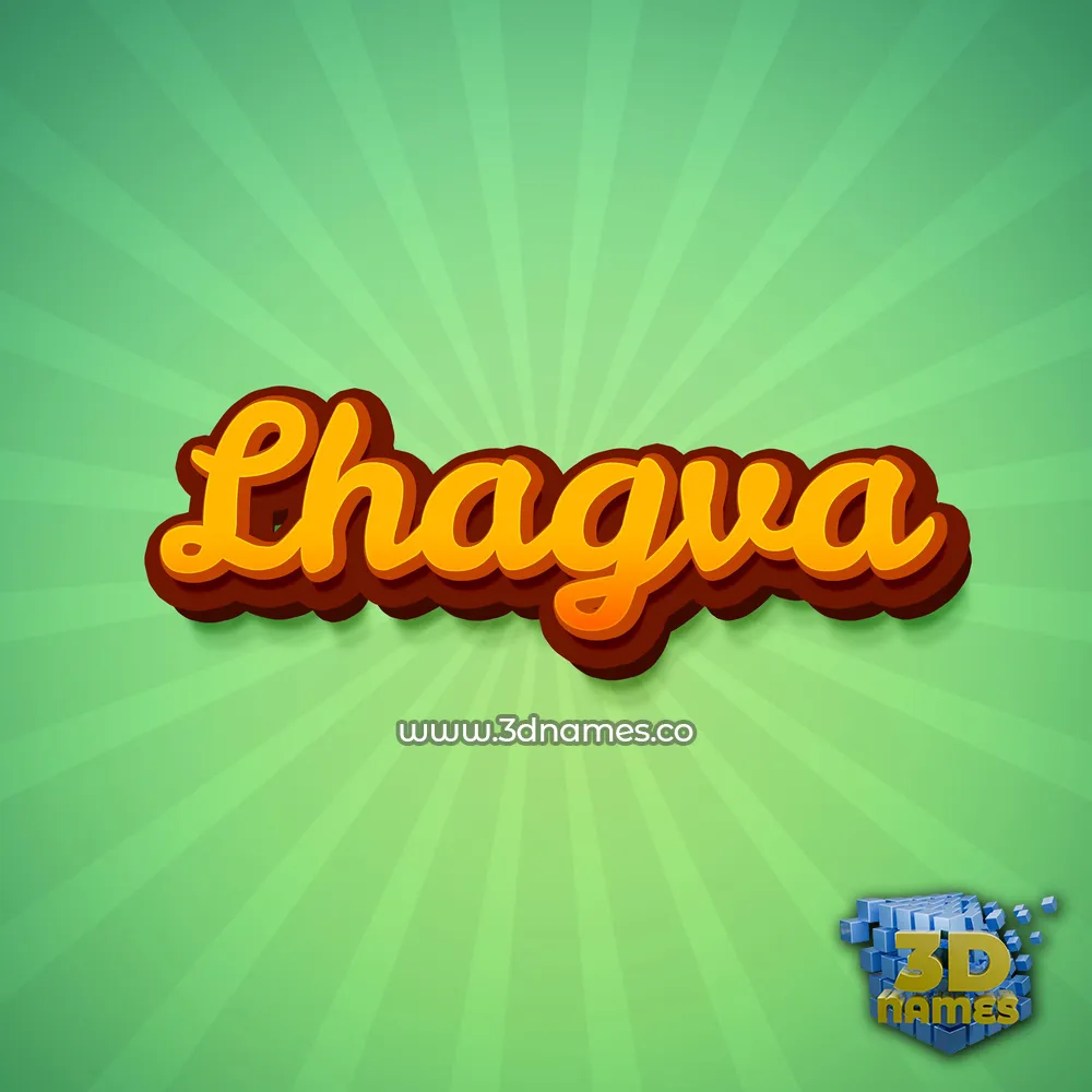 lhagva in Green Rays style - 3D name wallpaper