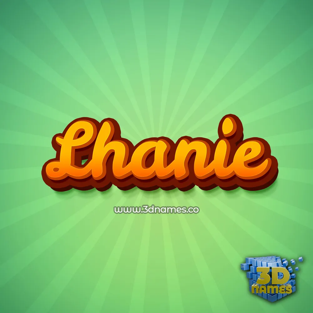 lhanie in Green Rays style - 3D name wallpaper