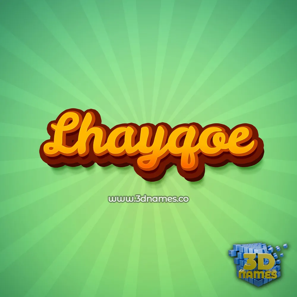 lhayqoe in Green Rays style - 3D name wallpaper