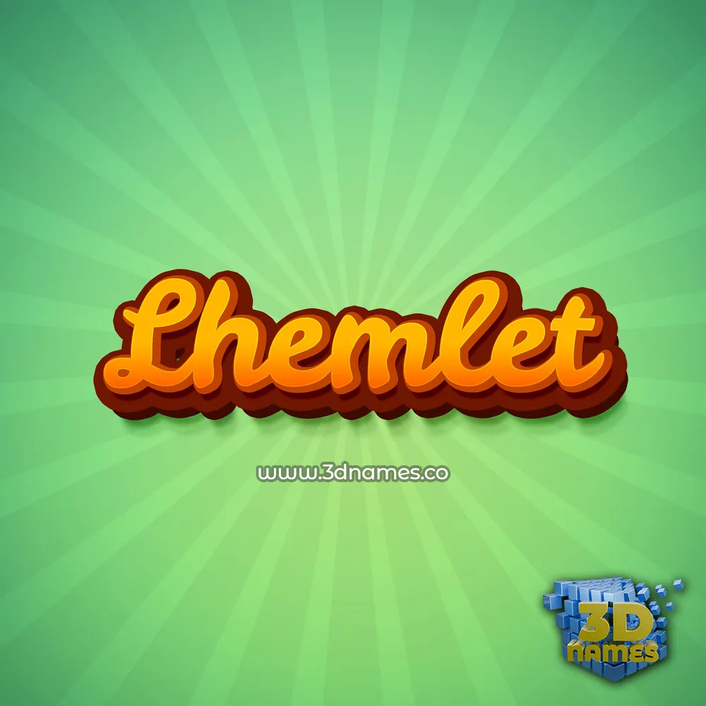 lhemlet in Green Rays style - 3D name wallpaper