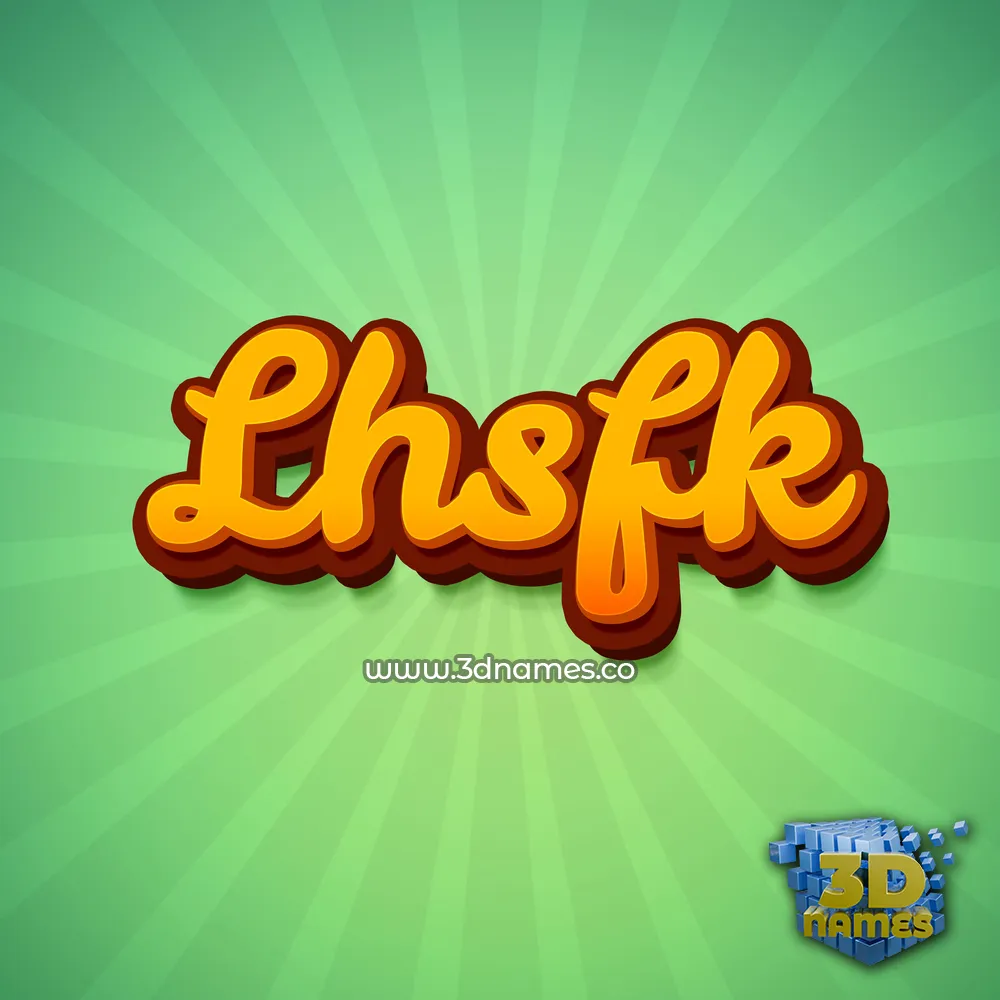 lhsfk in Green Rays style - 3D name wallpaper