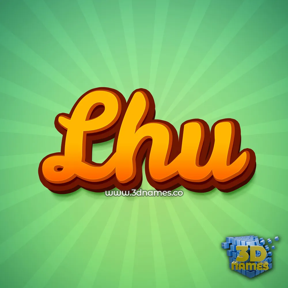 lhu in Green Rays style - 3D name wallpaper
