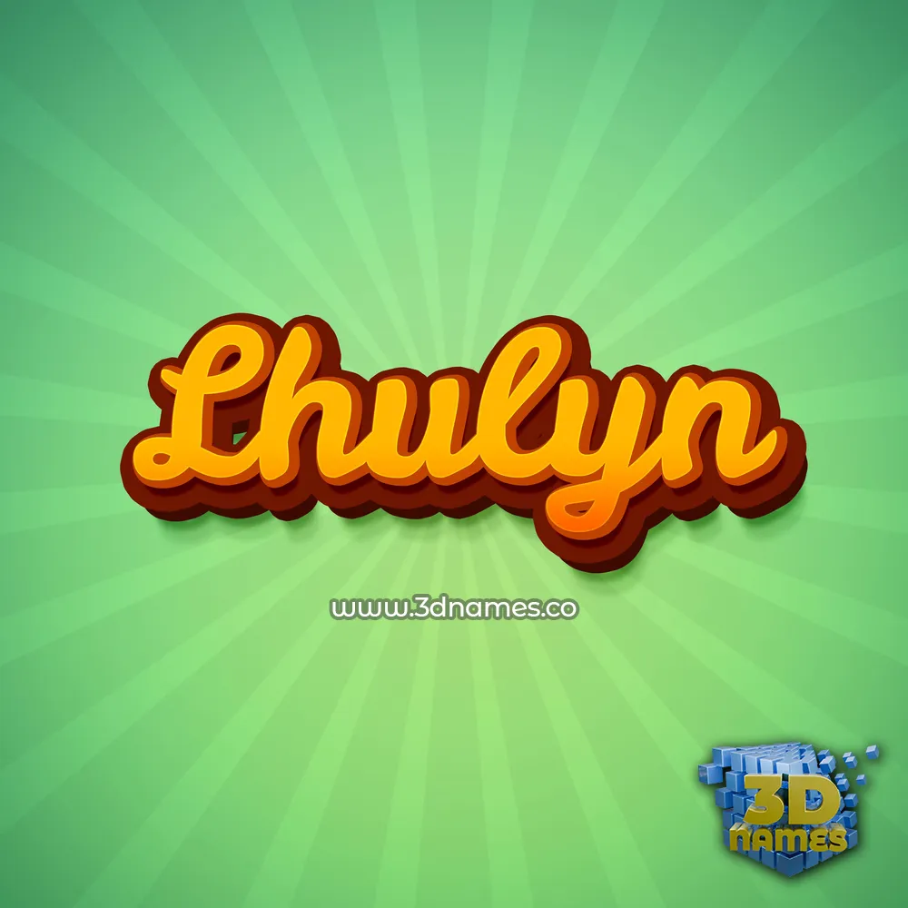 lhulyn in Green Rays style - 3D name wallpaper