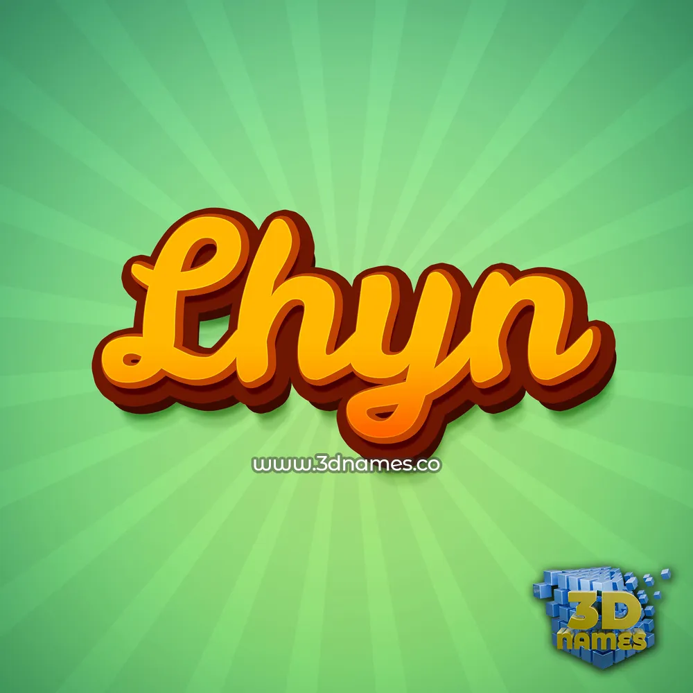 lhyn in Green Rays style - 3D name wallpaper
