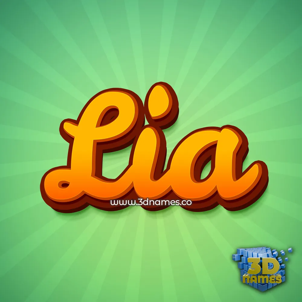 lia in Green Rays style - 3D name wallpaper