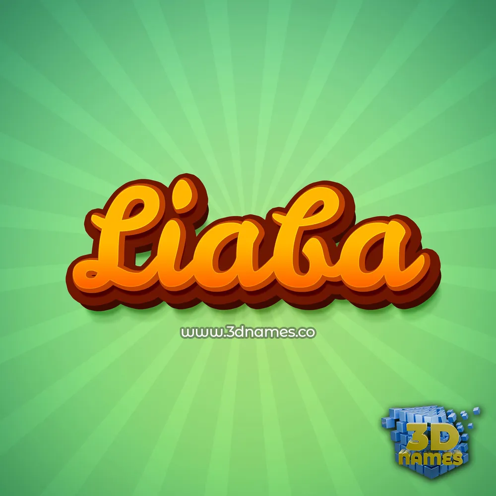 liaba in Green Rays style - 3D name wallpaper
