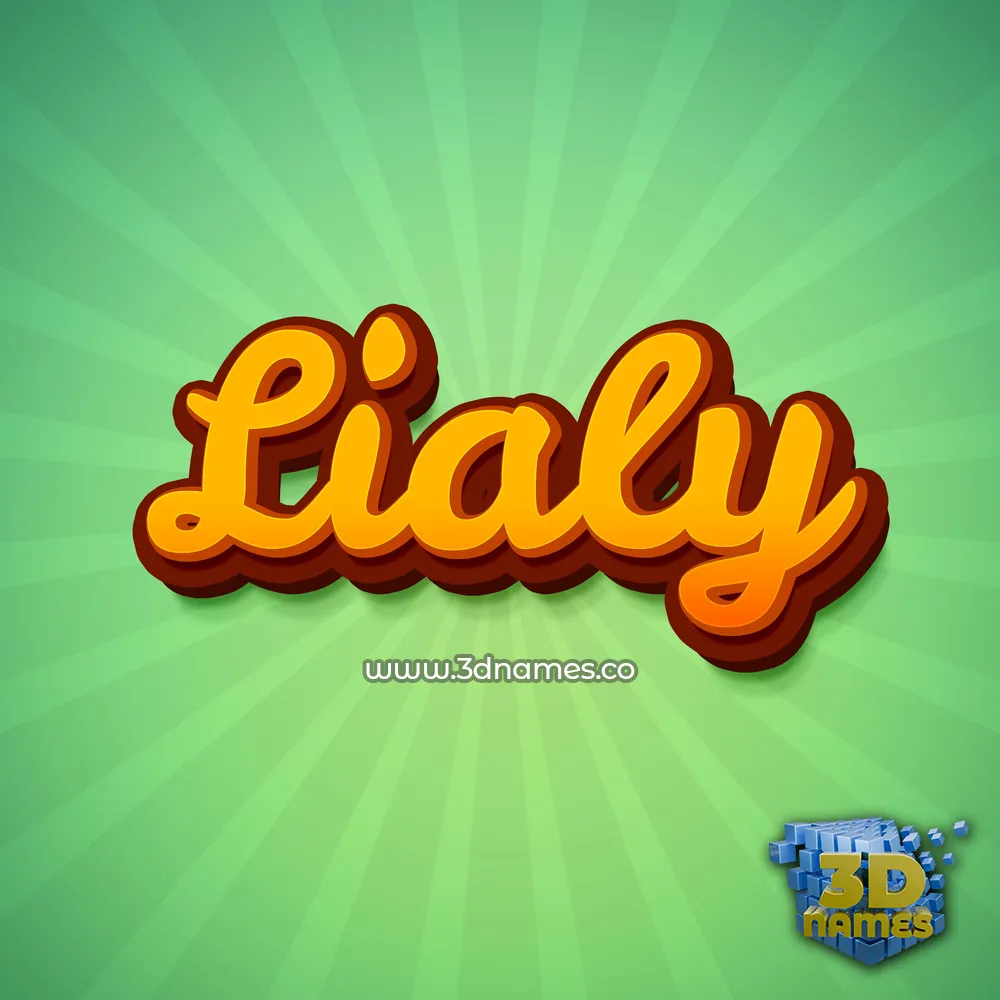 lialy in Green Rays style - 3D name wallpaper