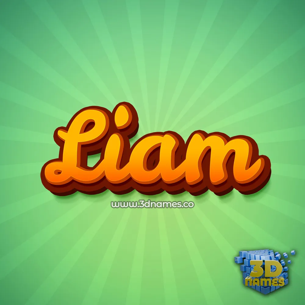 liam in Green Rays style - 3D name wallpaper