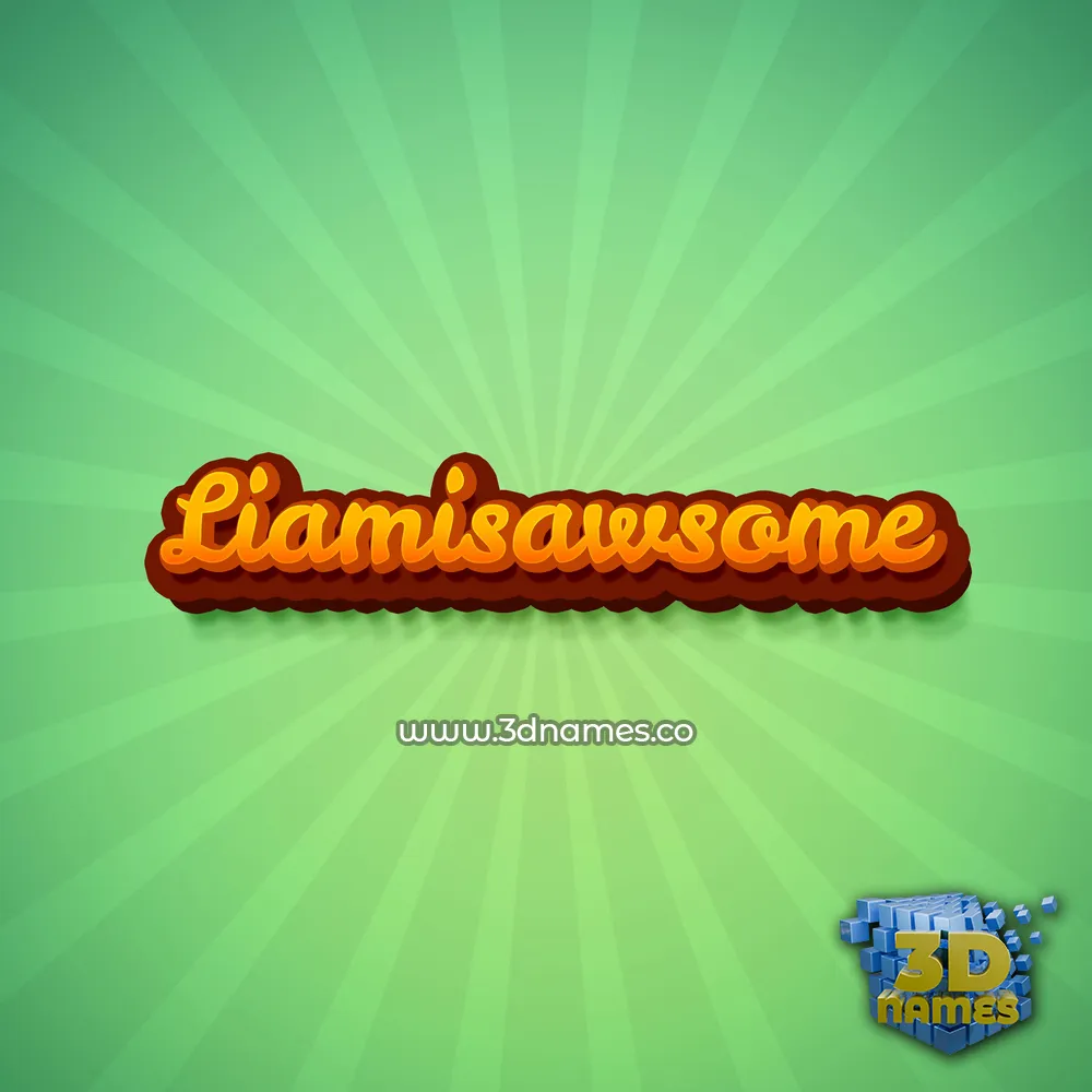 liamisawsome in Green Rays style - 3D name wallpaper