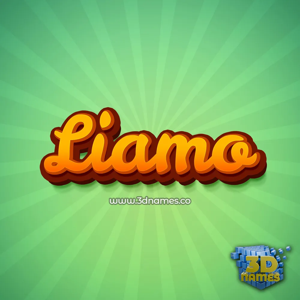 liamo in Green Rays style - 3D name wallpaper
