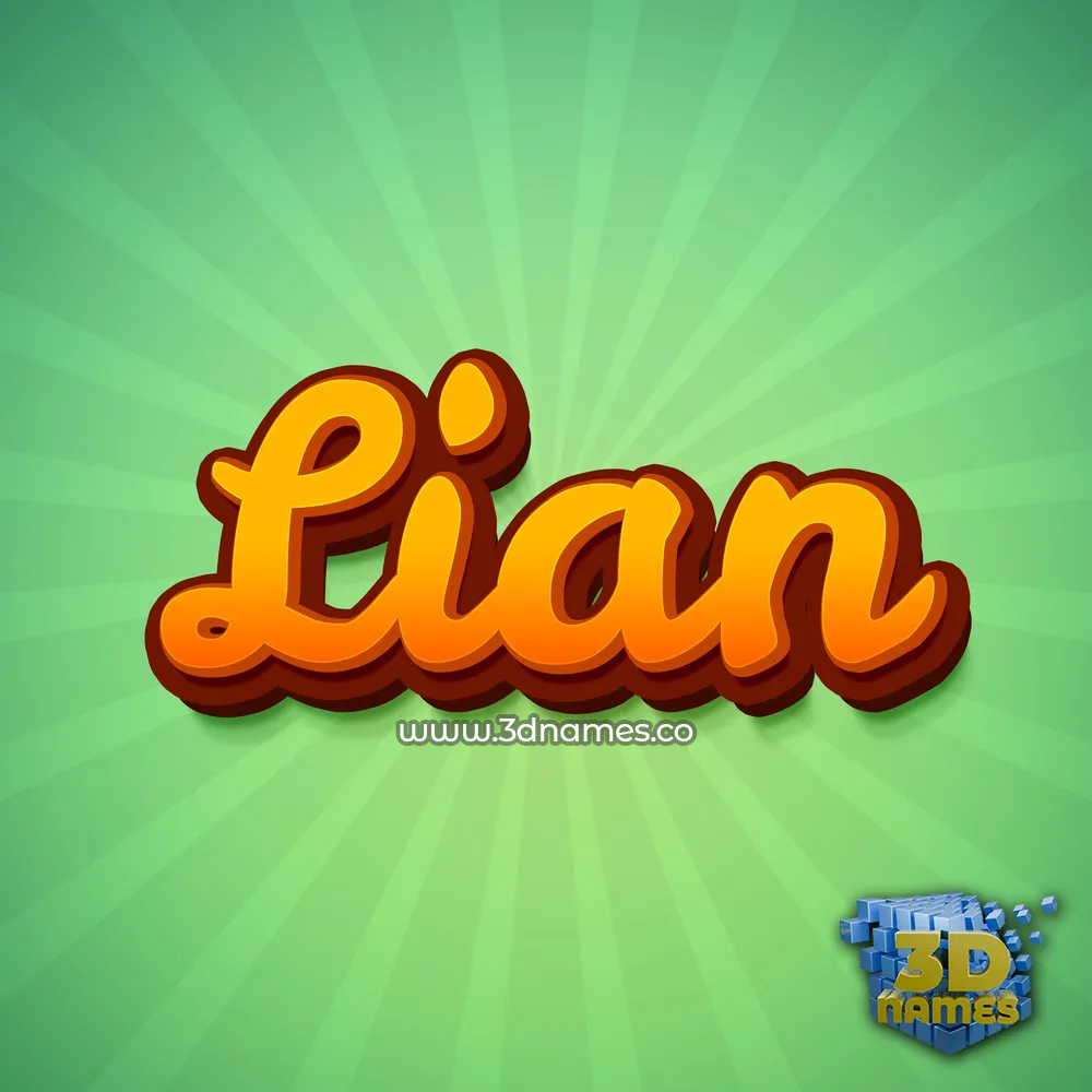 lian in Green Rays style - 3D name wallpaper