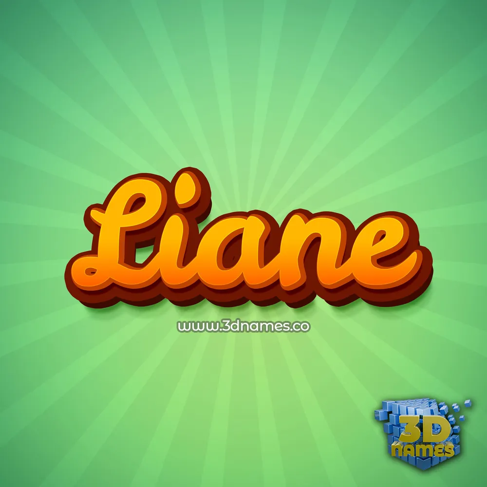 liane in Green Rays style - 3D name wallpaper