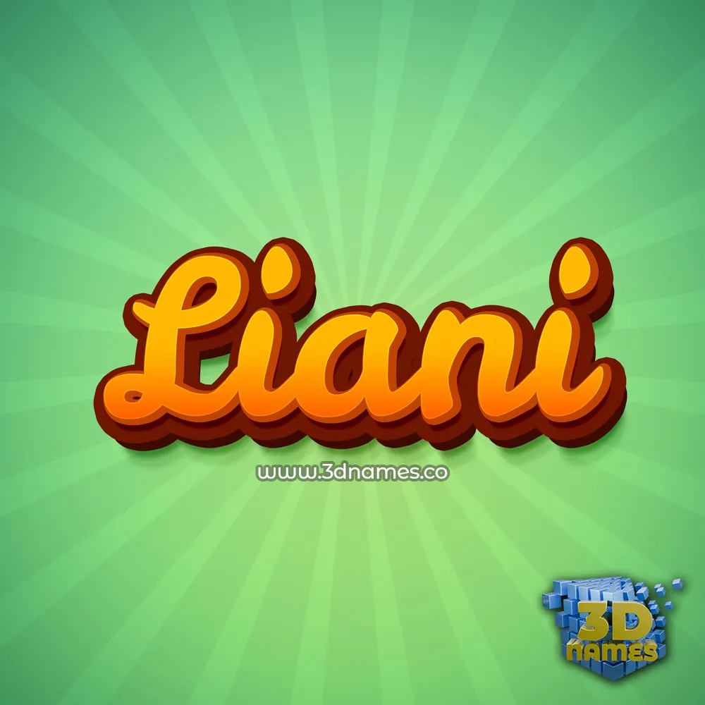 liani in Green Rays style - 3D name wallpaper