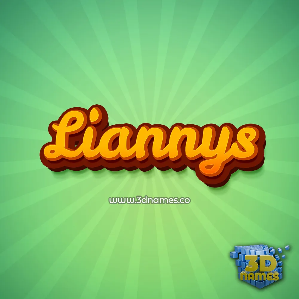 liannys in Green Rays style - 3D name wallpaper