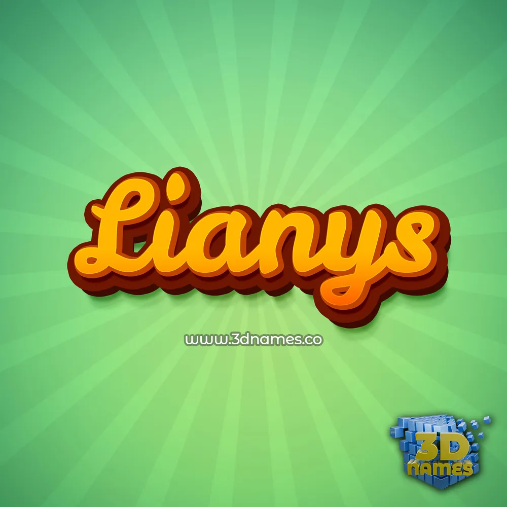 lianys in Green Rays style - 3D name wallpaper