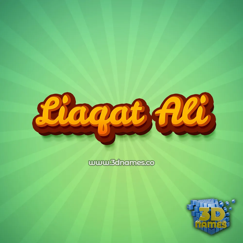 liaqat ali in Green Rays style - 3D name wallpaper