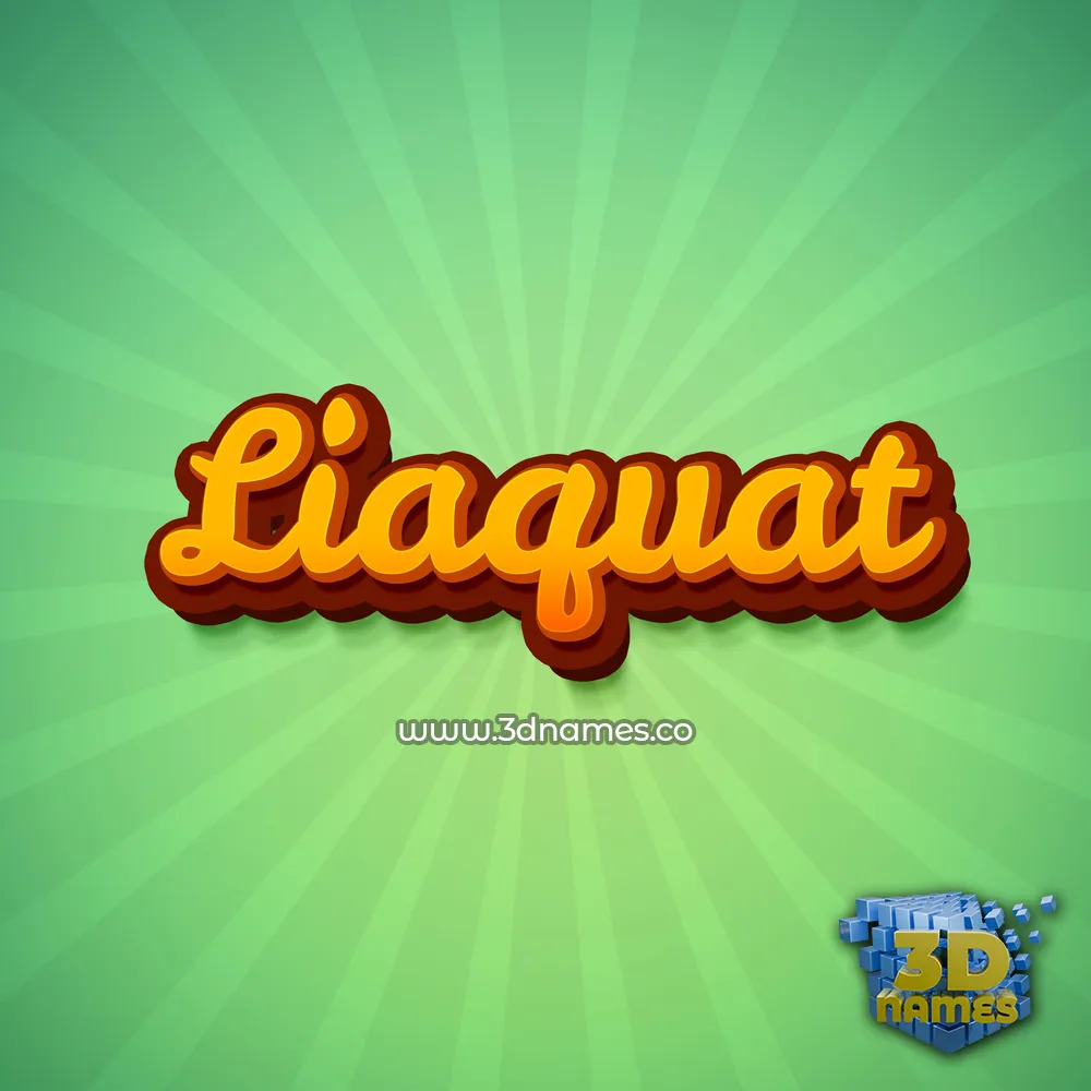 liaquat in Green Rays style - 3D name wallpaper