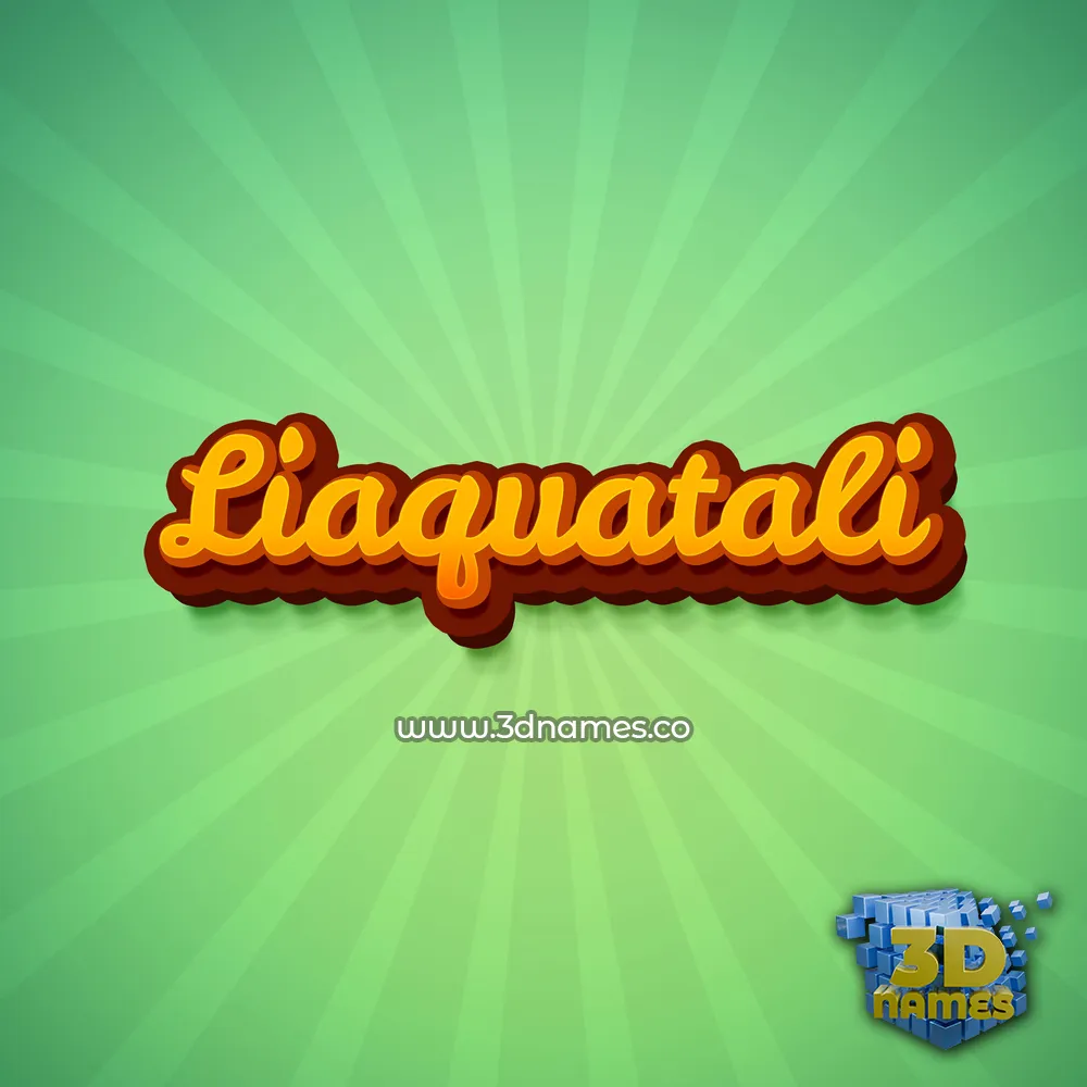 liaquatali in Green Rays style - 3D name wallpaper