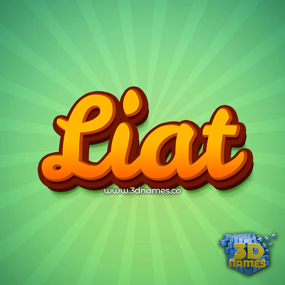 liat in Green Rays style - 3D name wallpaper