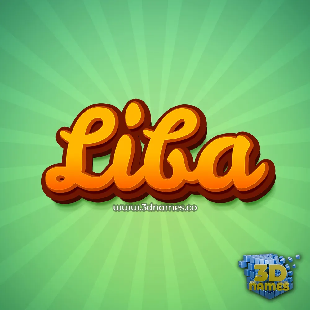 liba in Green Rays style - 3D name wallpaper