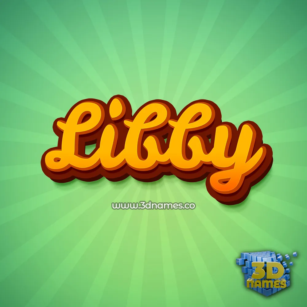 libby in Green Rays style - 3D name wallpaper