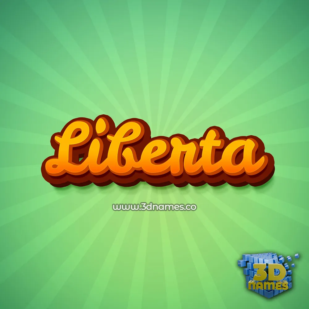 liberta in Green Rays style - 3D name wallpaper