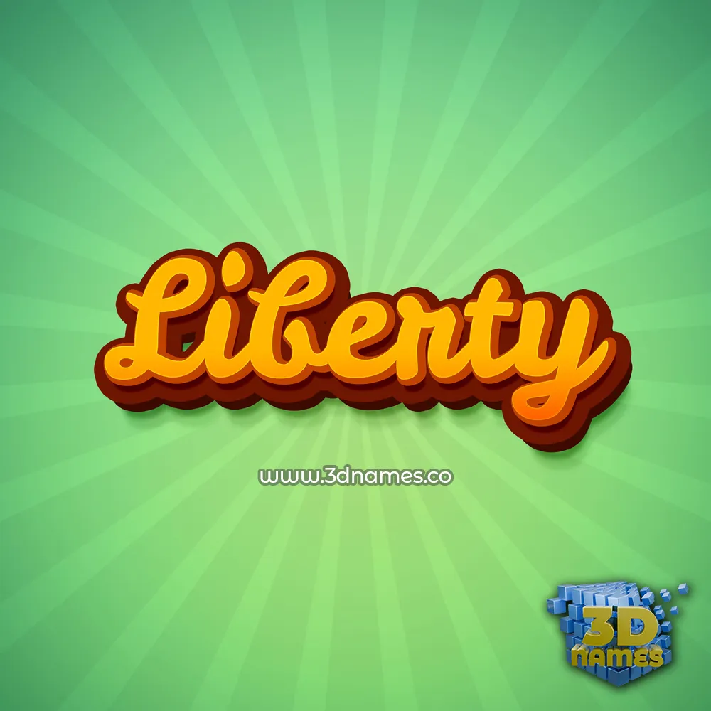 liberty in Green Rays style - 3D name wallpaper