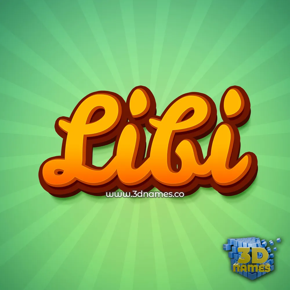 libi in Green Rays style - 3D name wallpaper