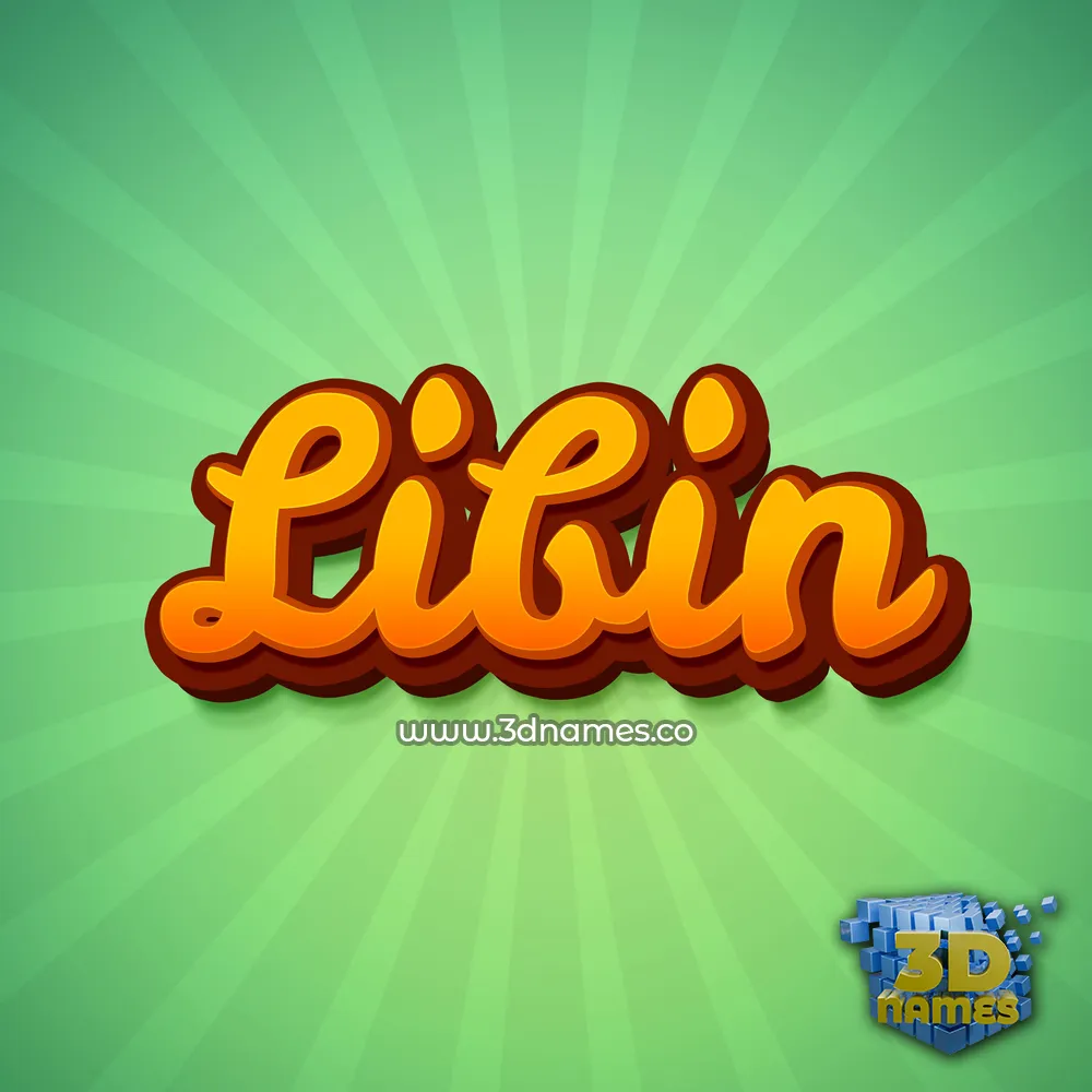 libin in Green Rays style - 3D name wallpaper