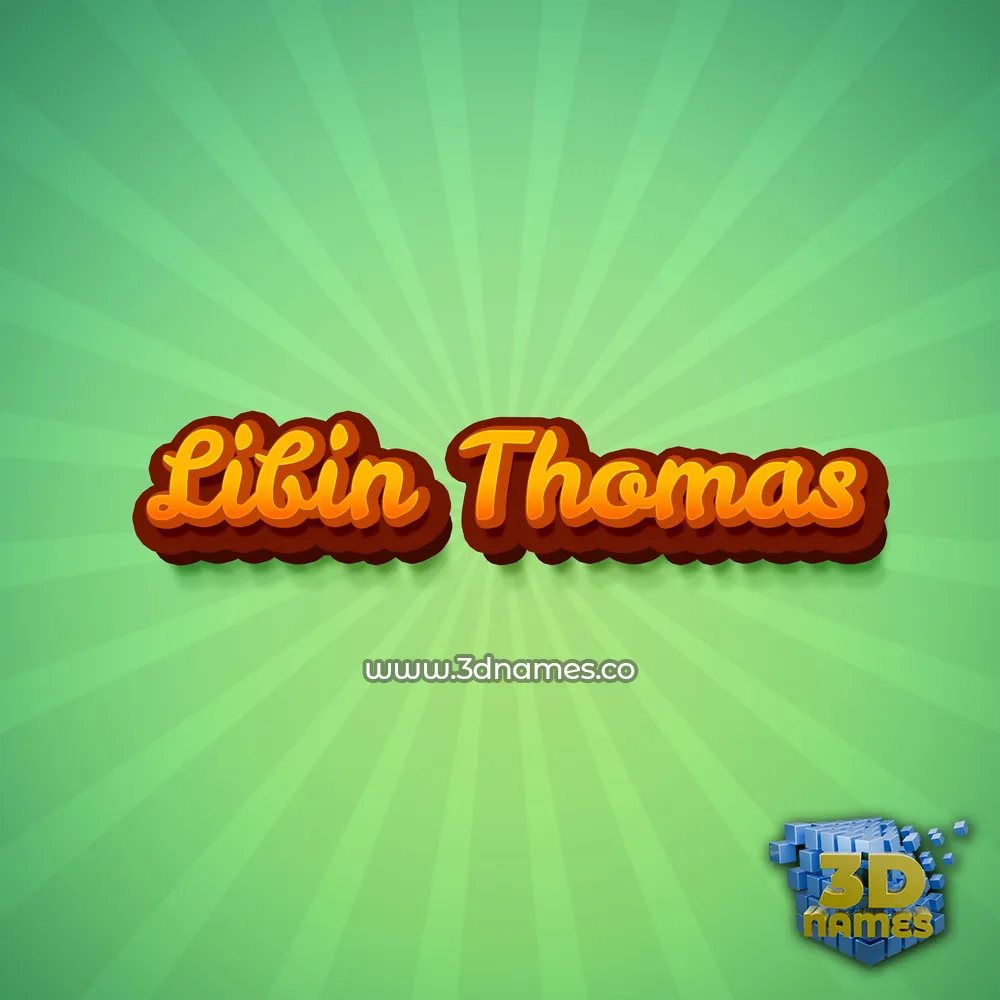 libin thomas in Green Rays style - 3D name wallpaper