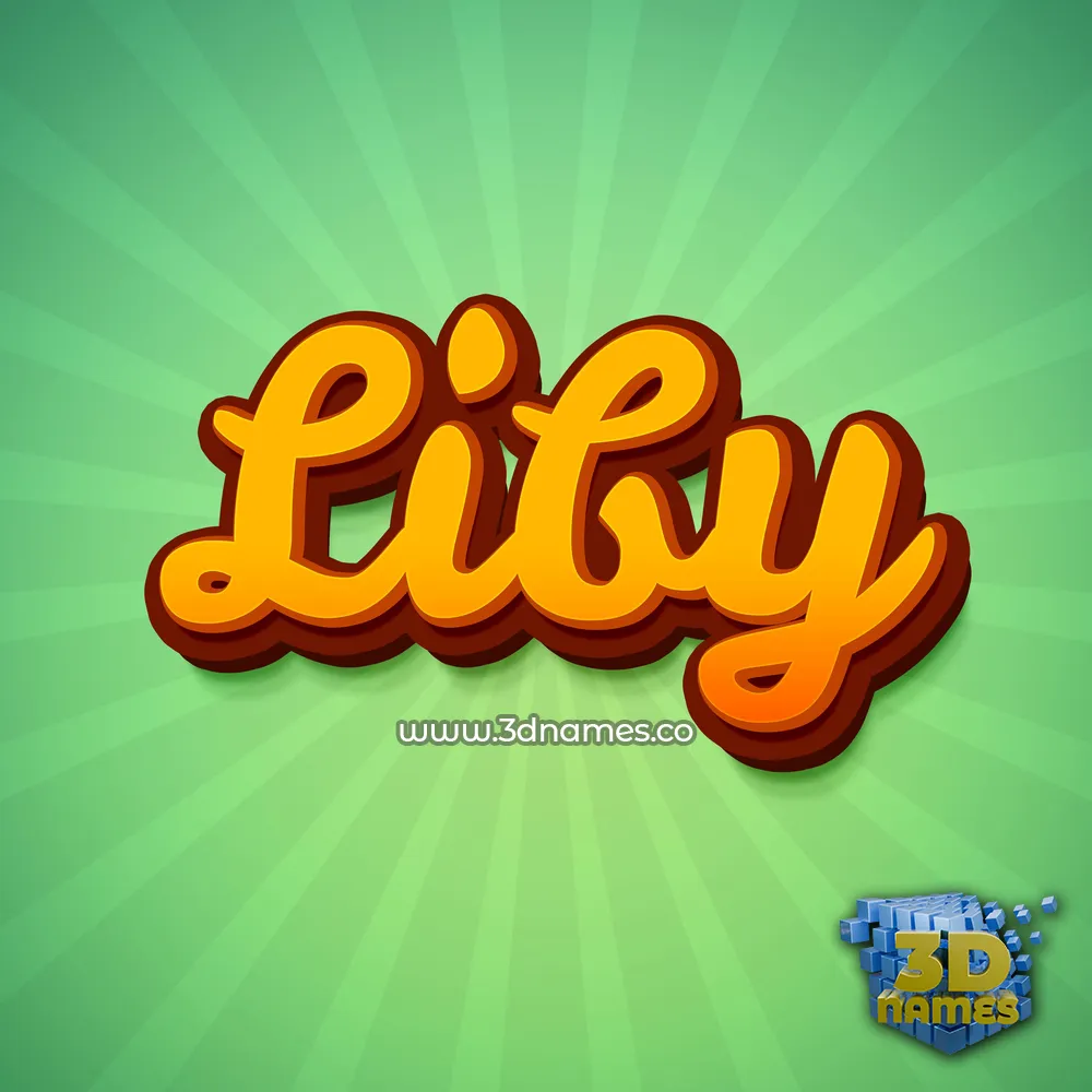liby in Green Rays style - 3D name wallpaper