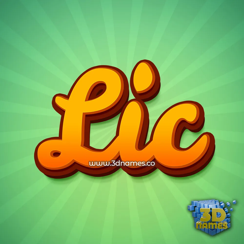 lic in Green Rays style - 3D name wallpaper