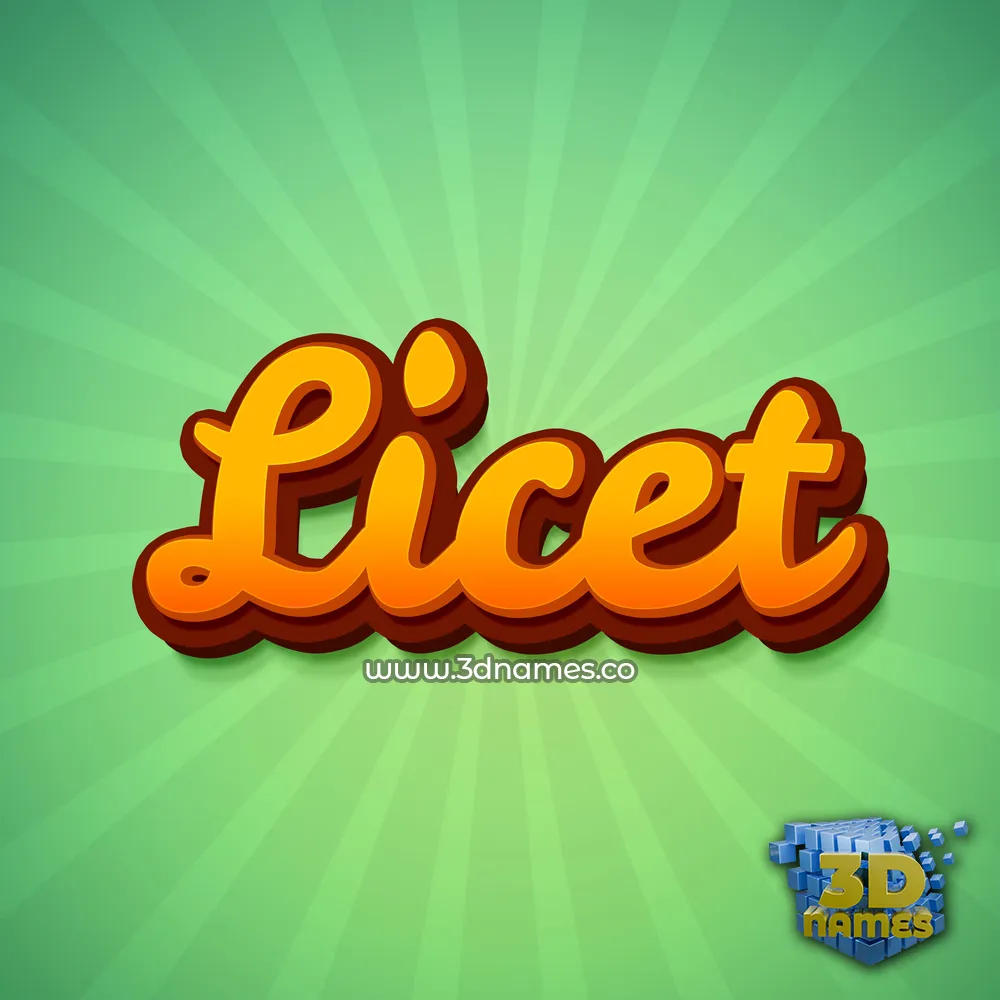 licet in Green Rays style - 3D name wallpaper