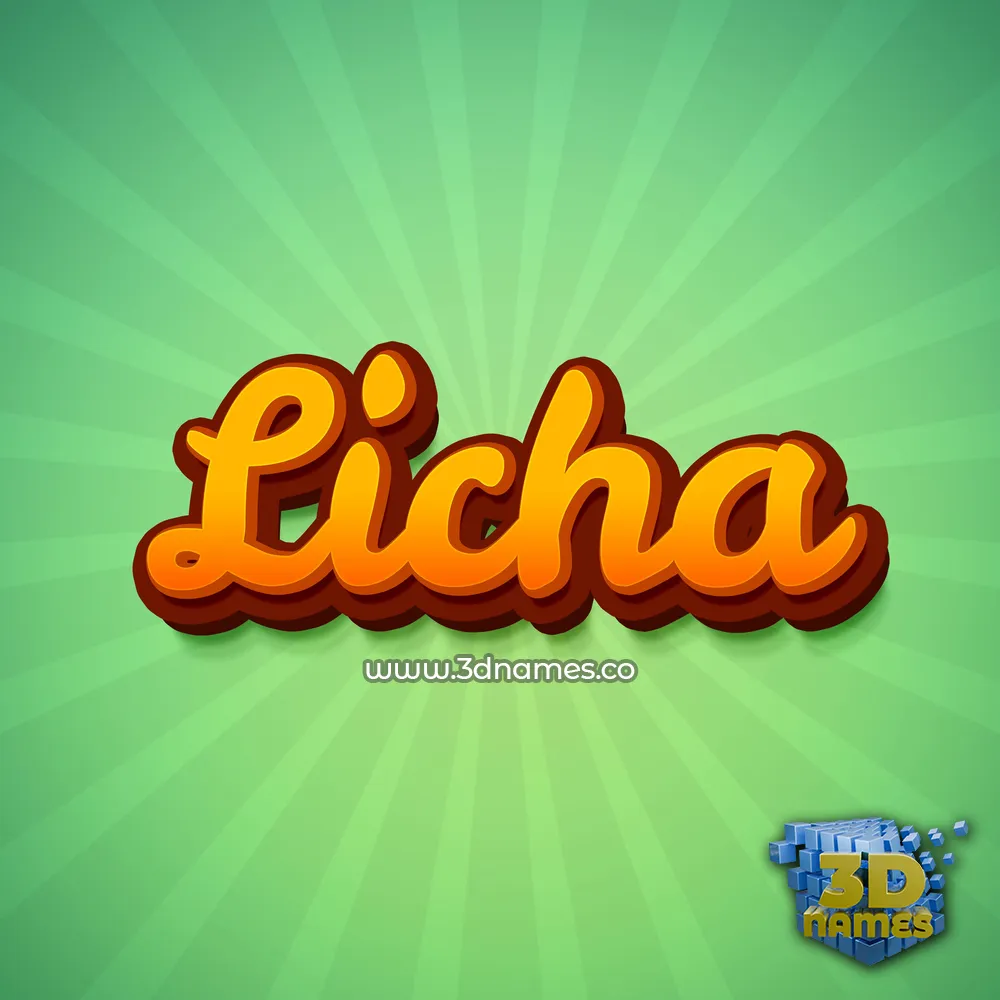 licha in Green Rays style - 3D name wallpaper