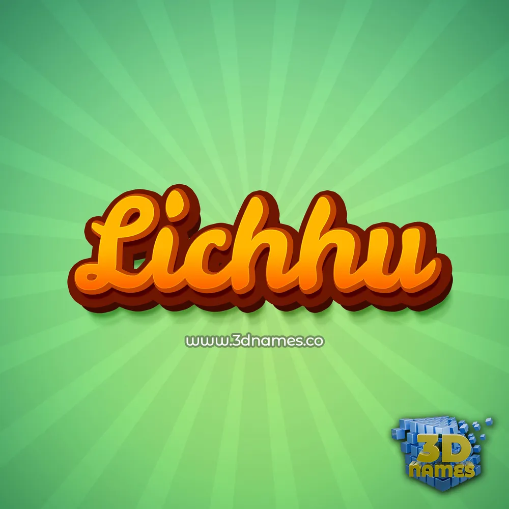 lichhu in Green Rays style - 3D name wallpaper