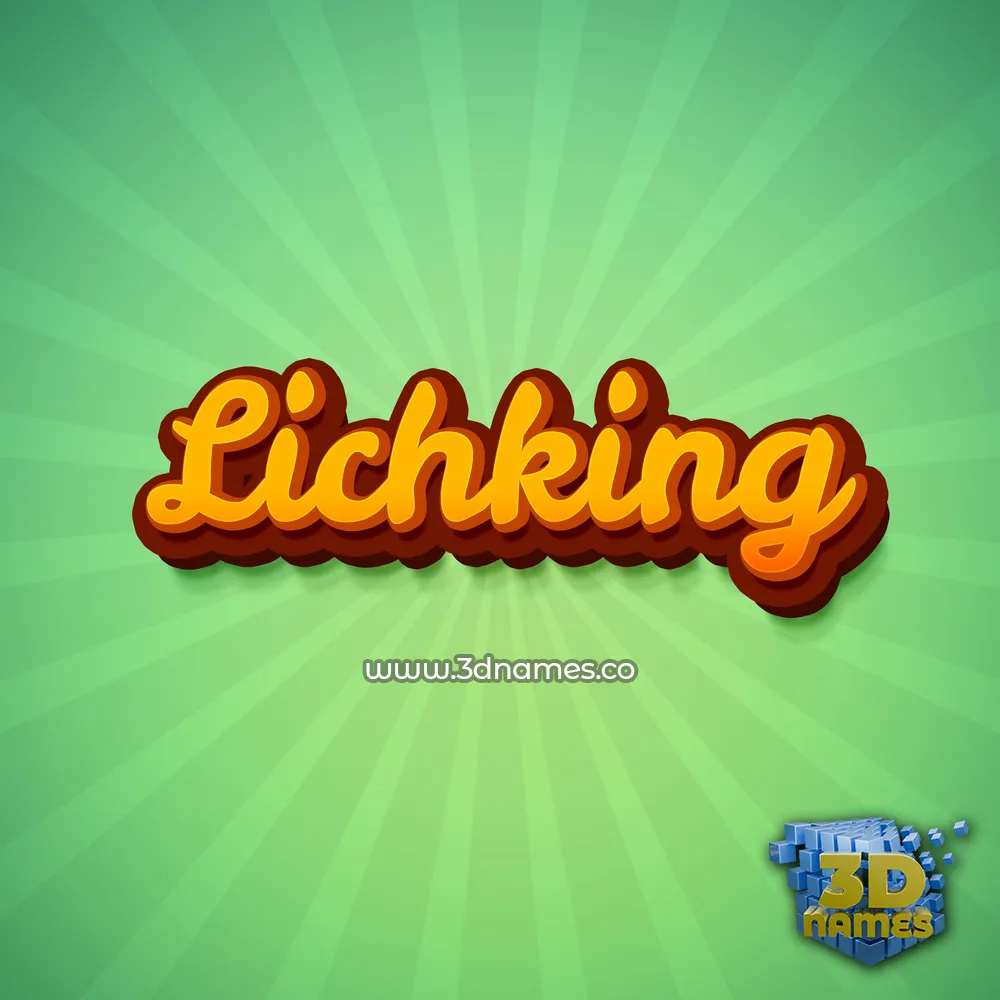 lichking in Green Rays style - 3D name wallpaper
