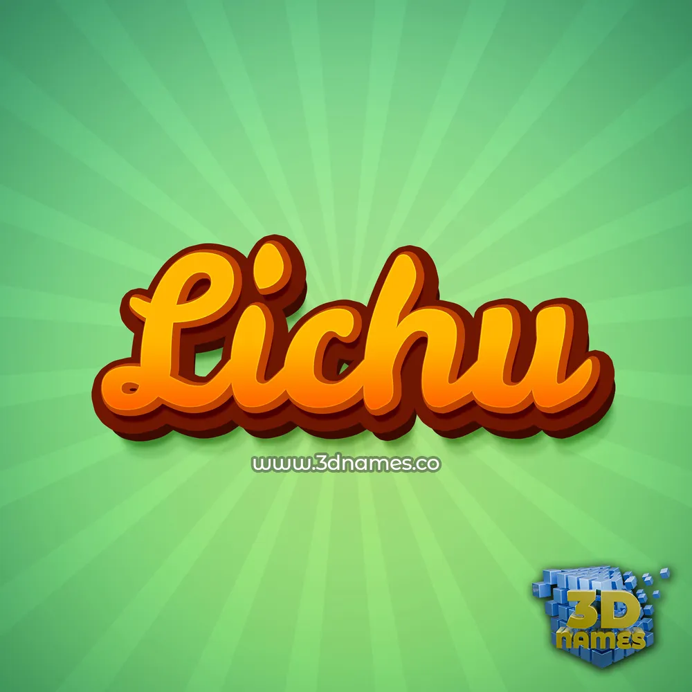 lichu in Green Rays style - 3D name wallpaper