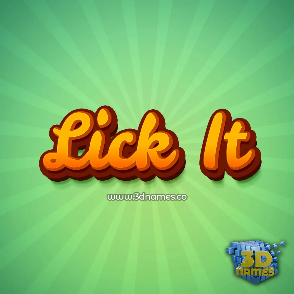 lick it in Green Rays style - 3D name wallpaper